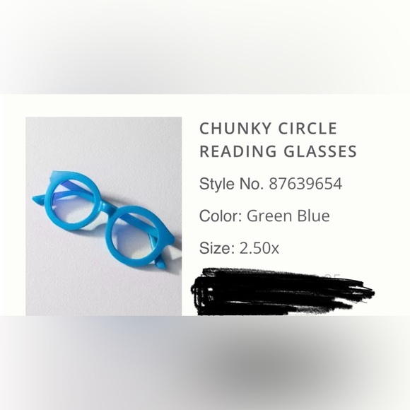 NWT Anthropologie Chunky Circle Reading Glasses +2.50 - Picture 2 of 6